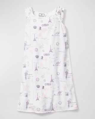 Girl's Amelie Paris Musings-Print Nightgown, Size 2-12