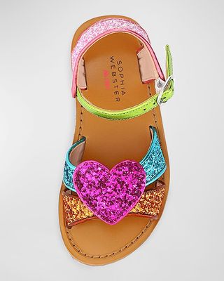 Girl's Amora Glitter Heart Sandals, Baby/Toddlers