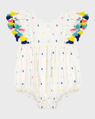 Girl's Anna Confetti Dot Baby Romper, Size 6M-24M