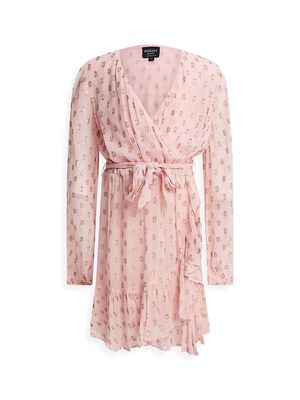 Girl's Antonella Wrap Dress - Pink Spot - Size 10