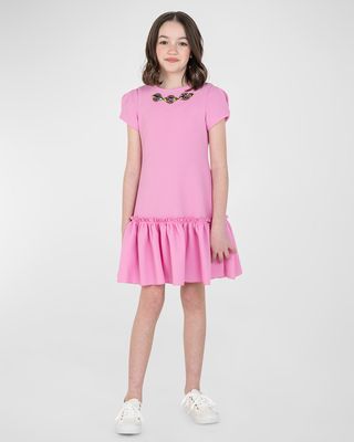 Girl's Astrid Jewel-Trim Dress, Size 7-16