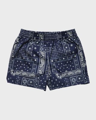Girl's Astro Paisley Printed Shorts, Size 4-12