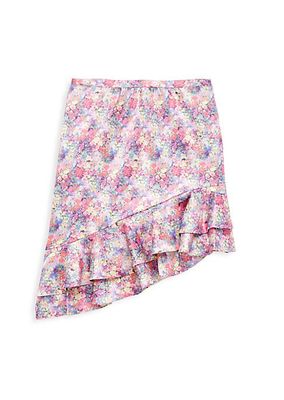 Girl's Asymmetrical Ruffle Skirt