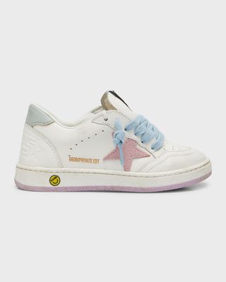 Girl's Ballstar Low-Top Leather Sneakers, Baby/Toddler