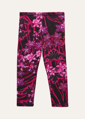Girl's Barocco Orchid Leggings, Size 12M-3