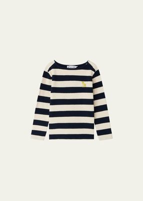 Girl's Baudelaire Striped Embroidered T-Shirt, Size 4-12