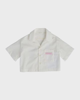 Girl's Bear Angel Short-Sleeve Crop Shirt, Size 4-12