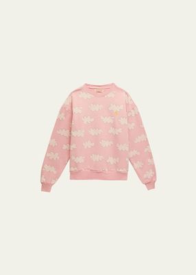 Girl's Bear Cloud-Print Sweatshirt, Size 2-14