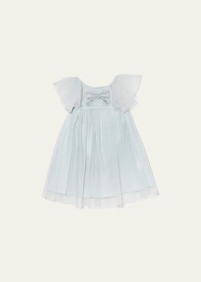 Girl's Bebe Bowette Embellished Tulle Dress, Size Newborn-24M