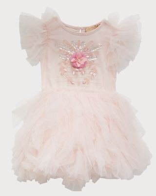 Girl's Bebe English Rose Embellished Tutu Dress, Size 6M-24M