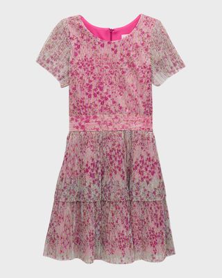Girl's Becca Pleated Floral-Print Dress, Size 7-16
