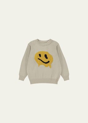 Girl's Bello Happy Face Intarsia Sweater, Size 3T-6