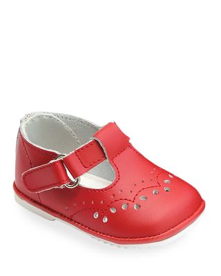 Girl's Birdie Leather T-Strap Brogue Mary Jane, Baby