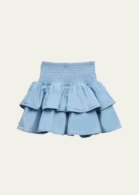 Girl's Bonita Chambray Mini Skirt, Size 3-6