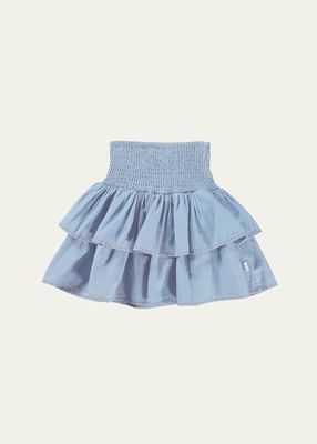 Girl's Bonita Chambray Mini Skirt, Size 7-16