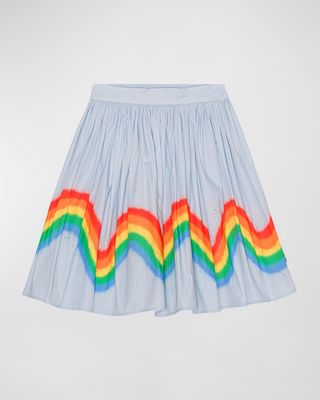 Girl's Bonnie Rainbow Printed Skirt, Size 7-12