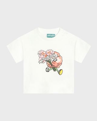 Girl's Branded Floral-Print Short-Sleeve T-Shirt, 12M-3T