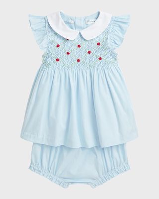 Girl's Broadcloth Smocked Top and Shorts Set, Size 3M-24M