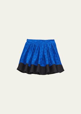 Girl's Broderie Anglaise Swing Skirt, Size 2-8