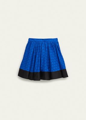 Girl's Broderie Anglaise Swing Skirt, Size 9-14