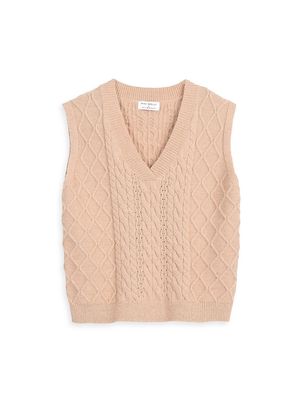 Girl's Cable-Knit Sweater Vest - Beige - Size 8 - Beige - Size 8