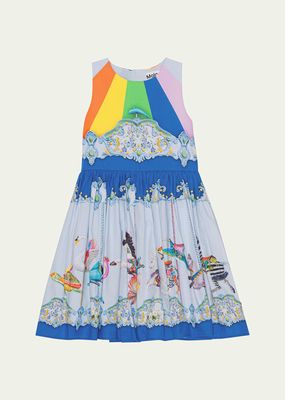 Girl's Caisi Sleeveless Graphic-Print Cotton Dress, Size 3T-6