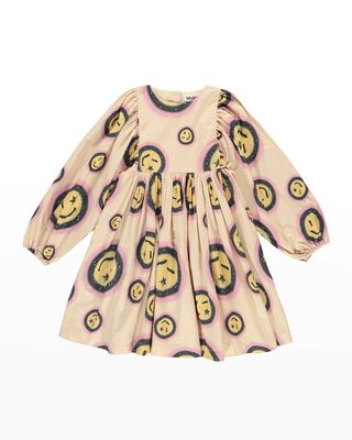 Girl's Caly Happy Face Dress, Size 7-14