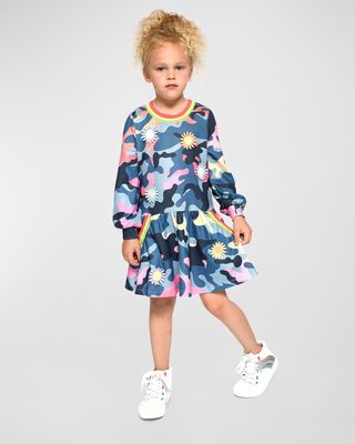 Girl's Camo Daisy Applique Dress, Size 2T-6
