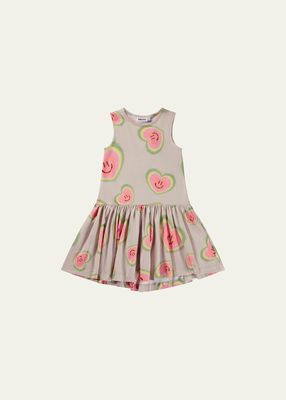 Girl's Candece Hapy Face Graphic Dress, Size 3T-6