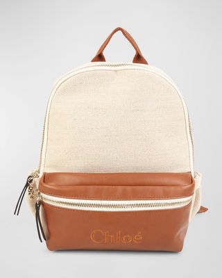 Girl's Canvas and Leather Backpack