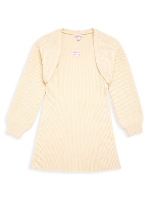 Girl's Caplet Sweater Dress - Winter Wheat - Size 8