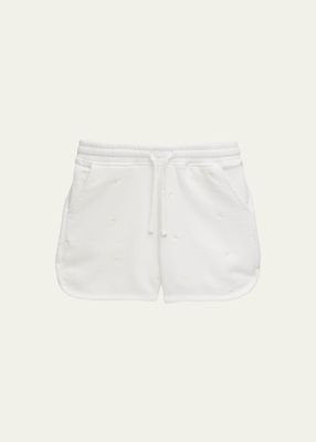 Girl's Caroline Cherry Embroidered Shorts, Size 4-12