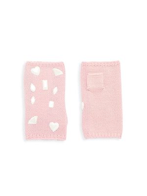 Girl's Carolyn Rowan x Stephanie Gottlieb Merino Wool Fingerless Gloves - Light Pink - Light Pink