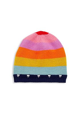Girl's Carolyn Rowan x Stephanie Gottlieb Rainbow Striped Wool Hat