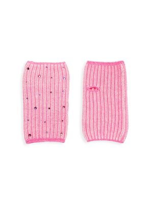 Girl's Carolyn Rowan x Stephanie Gottlieb Ribbed Fingerless Gloves - Hot Pink - Hot Pink