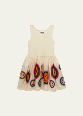 Girl's Cassandra Smiley Combo Dress, Size 3T-6