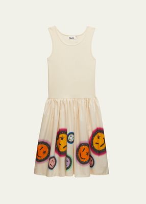 Girl's Cassandra Smiley Combo Dress, Size 7-14