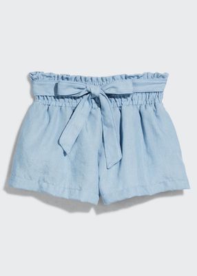 Girl's Chambray Shorts, Size 4-6
