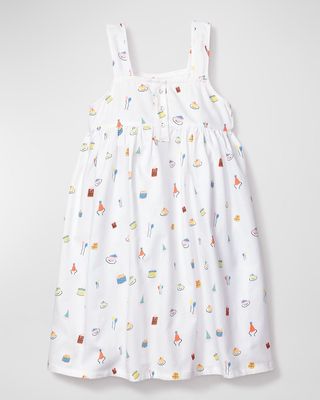 Girl's Charlotte Birthday Cake-Print Nightgown, Size 6M-14