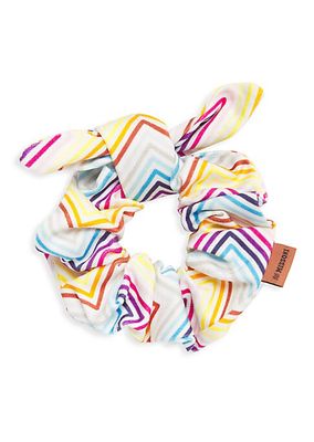 Girl's Chevron Print Knotted Schrunchie