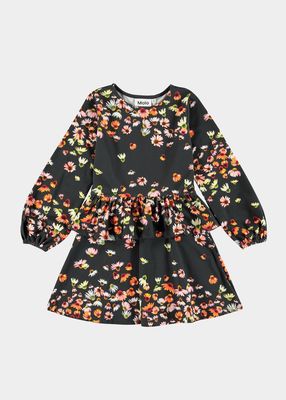 Girl's Christabelle Floral Peplum Dress, Size 7-12