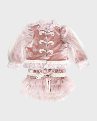 Girl's Clara Jacket and Bloomers Set, Size 6M-4