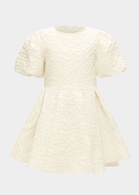 Girl's Clara Textured Pleated Dress, Size 4-7
