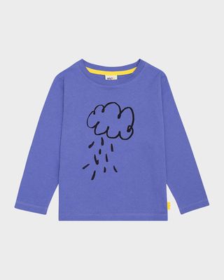 Girl's Cloud-Print T-Shirt, Size 2-8
