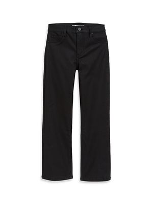 Girl's Coated High-Rise Crop Flare Pants - Black - Size 7