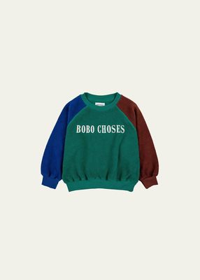 Girl's Color Block Logo-Print Sweatshirt, Size 4-13