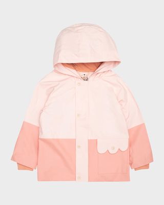 Girl's Colorblock Raincoat, Size 2-8