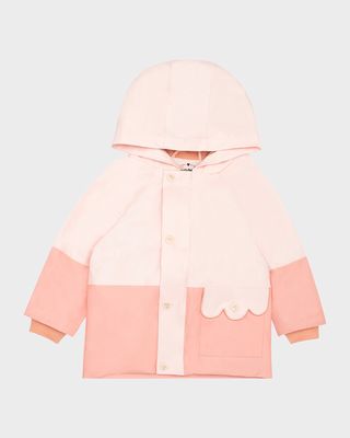 Girl's Colorblock Raincoat, Size 3M-24M