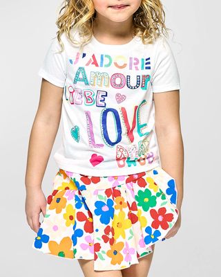 Girl's Colorful Graphic T-Shirt, Size 7-14