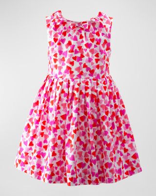 Girl's Confetti Multicolor Hearts Valentine's Day Dress, Size 2-12